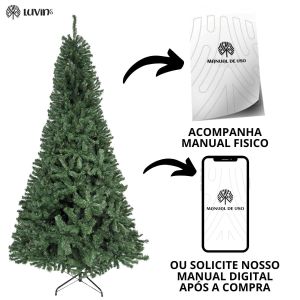 Árvore De Natal Pinheiro Canadense Luxo 3,00m 2500 Galhos Tradicional Verde Imperial Premium Grande Cheia Luvinco