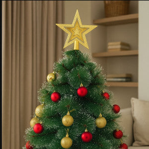 Kit 100 Bolas de Natal Mista Lisas Glitter Decoração Enfeite Árvore de Natal com Ponteira LuvinCo