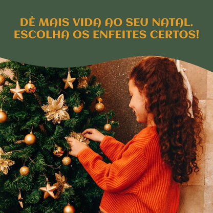 Kit 60 Bolas de Natal Mista Lisas Glitter Decoração Enfeite Árvore de Natal com Ponteira LuvinCo