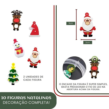 Pisca Cascata 130 Led IP65 Prova De Água  3,0m Cortina Varal Figura Decoração Natal Varal LuvinCo Bivolt